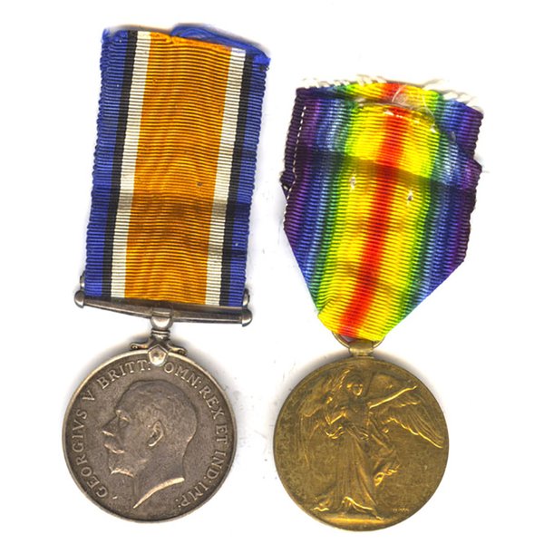 WW1 Victory & British War Medal - Sapper 141666 F.W SMITH