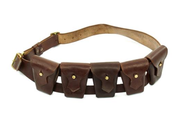 WWI WWII Leather Cavalry Bandolier - Colchester Militaria